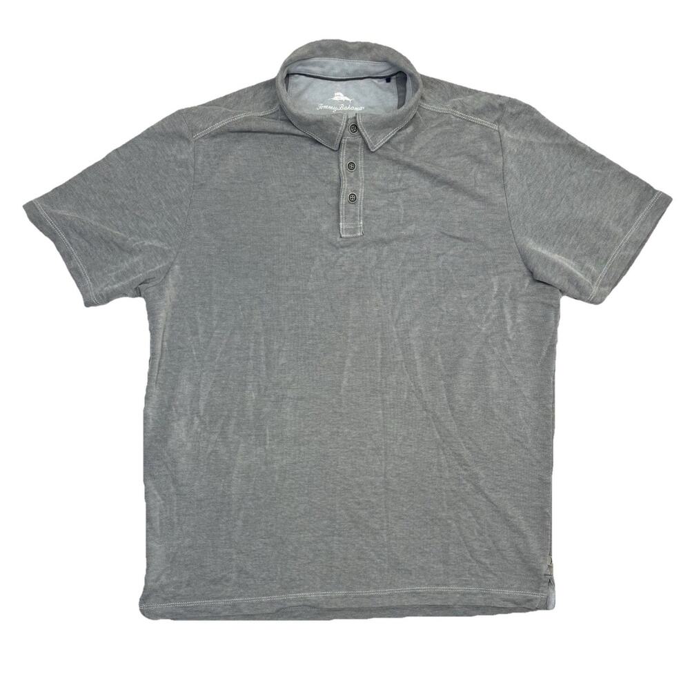 Tommy Bahama Men’s Polo Shirt‎ Gray Size XL Casual Comfort Island Style